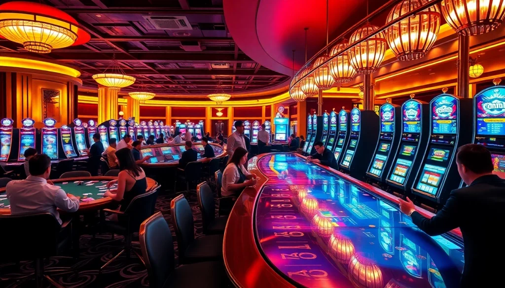Experience high-stakes excitement at a nohu-themed casino gaming table filled with vibrant action.