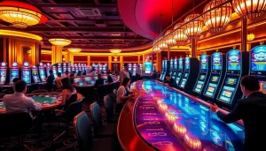 Experience high-stakes excitement at a nohu-themed casino gaming table filled with vibrant action.