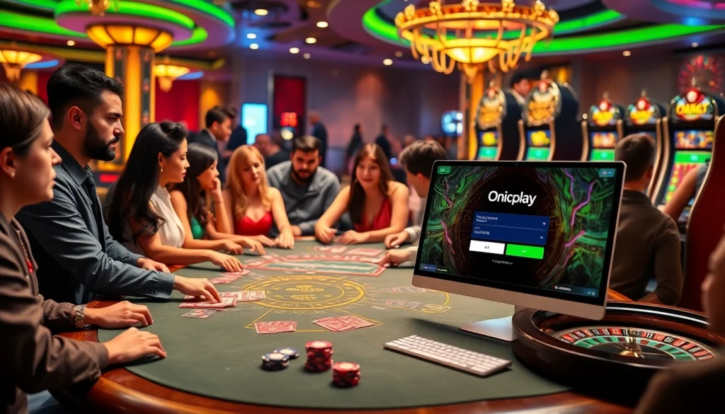 Experience the thrill of onicplay login amidst a vibrant casino atmosphere.