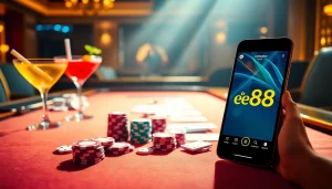 Experience the energy of gaming with the ee88 app on a vibrant casino table setting.