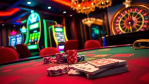 Experience the thrill of Go88 gaming at an upscale casino table with vibrant colors.