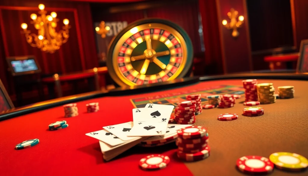 Experience the excitement of XX88 with vibrant poker chips and cards at a casino table.