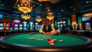 에볼루션 카지노의 생동감 있는 블랙잭 테이블에서 실시간 딜러와의 상호작용을 보여줍니다.