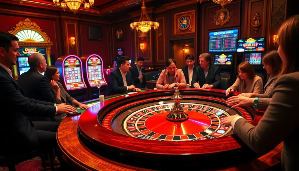 Gamblers enjoying a thrilling roulette table experience at 79king casino.