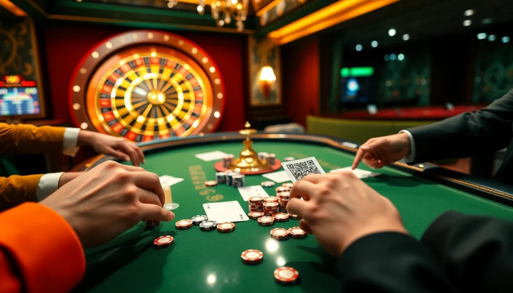 משחק ראמיקוב אונליין כאשר ההתרגשות גוברת סביב שולחן קזינו תוסס.