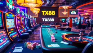 Experience the thrill of gambling at TX88.link with vibrant casino tables and lively gameplay.