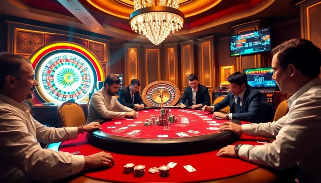 Experience winning strategies at https://pg88us.com/ with players enjoying poker and roulette in a luxurious casino.