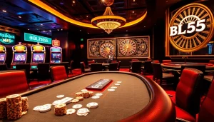 Experience high-stakes gaming at BL555's luxurious casino tables and vibrant slot machines.