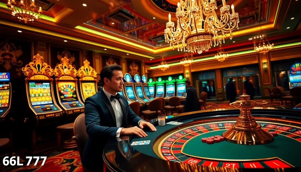 Experience the thrill of 6L777 VIP with vibrant casino scenes and luxurious gaming.