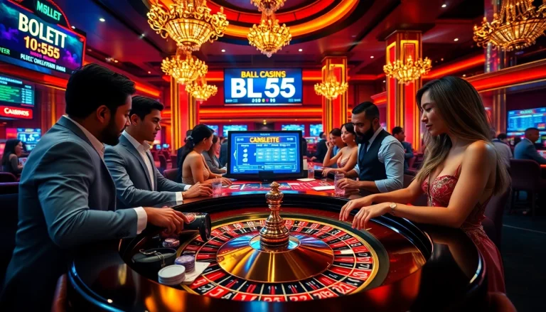 Experience the thrill of betting at BL555 with vibrant casino visuals.