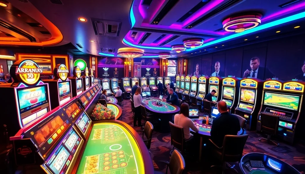J8's vibrant casino scene featuring thrilling betting activities and engaging gaming tables.