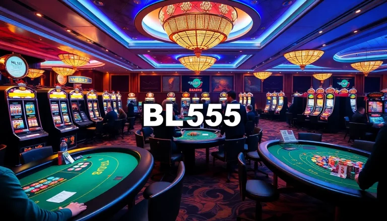 Experience thrilling gameplay at BL555 with vibrant casino tables and players engaging in action.
